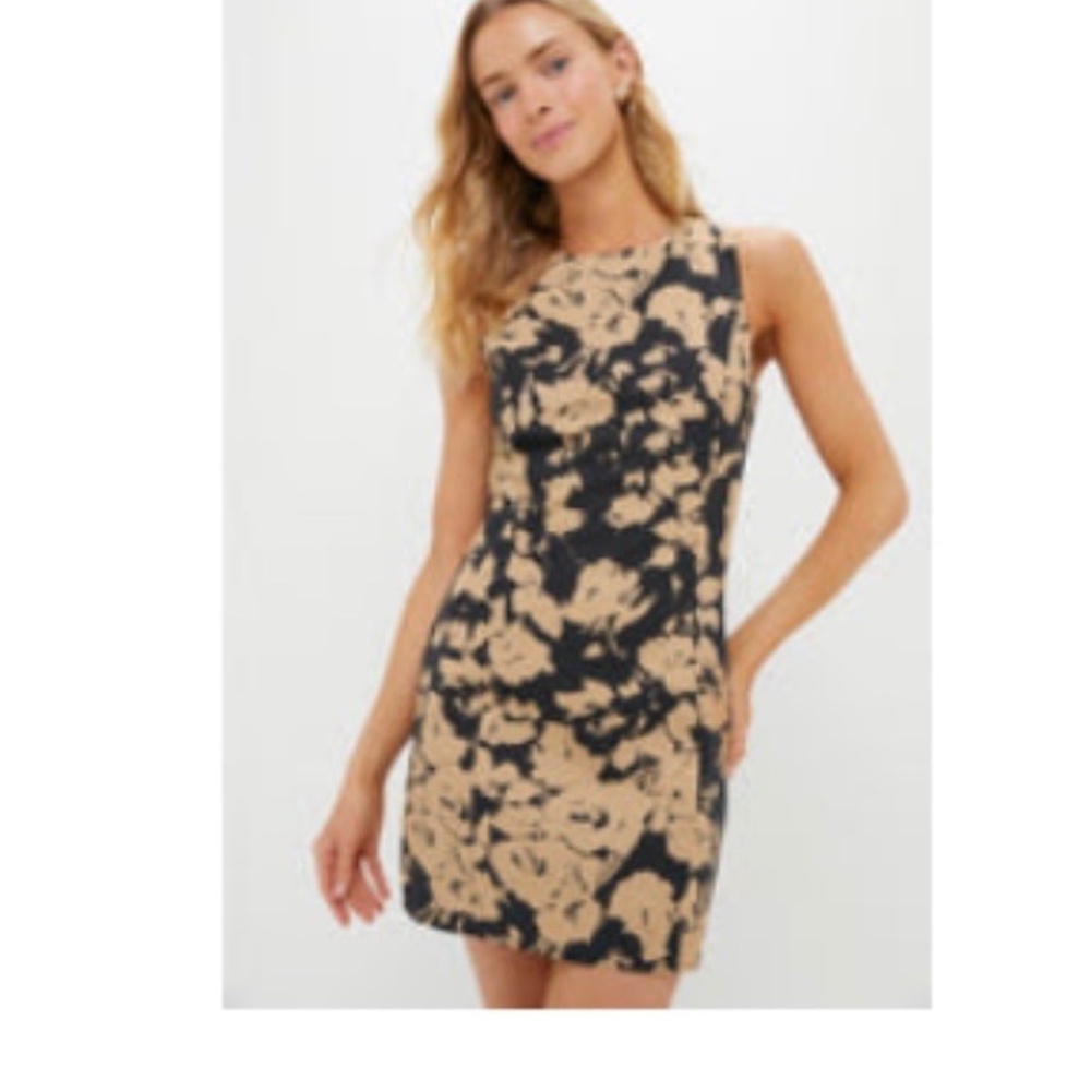 NWT Tuckernuck Black and Tan Floral Linen Mini Dress
